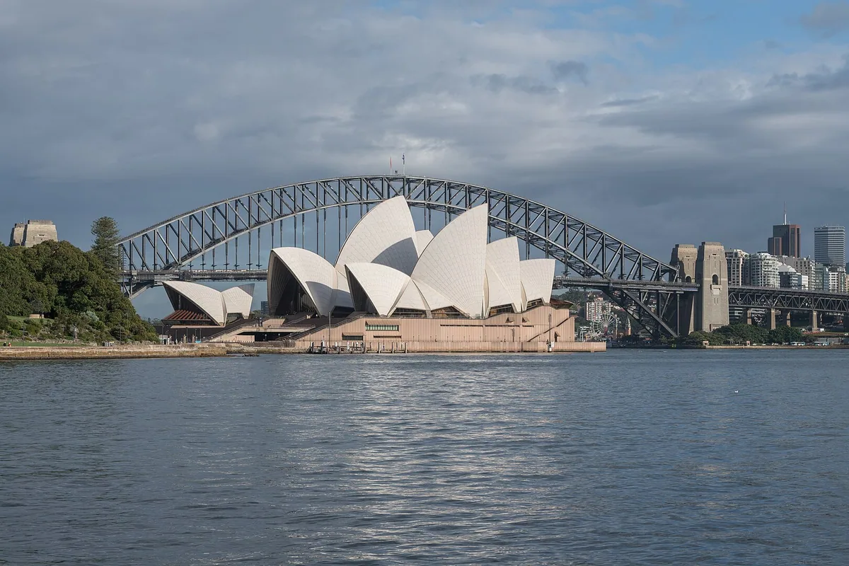 Sydney Opera House and Harbour Bridge across the harbour